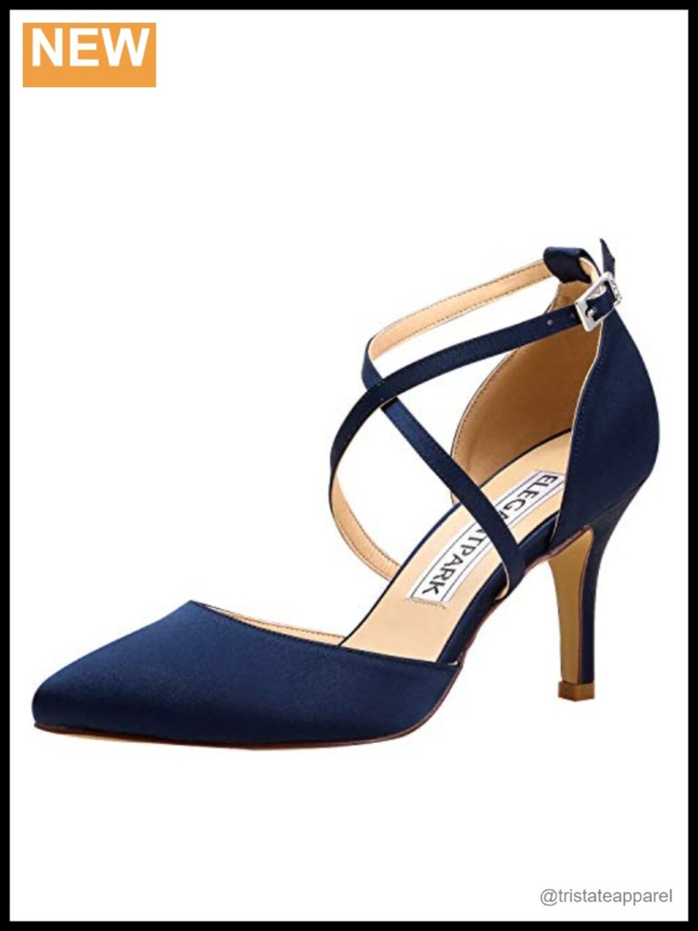 Satin Pointed Toe Strappy High Heel Pumps for Wedding Dress